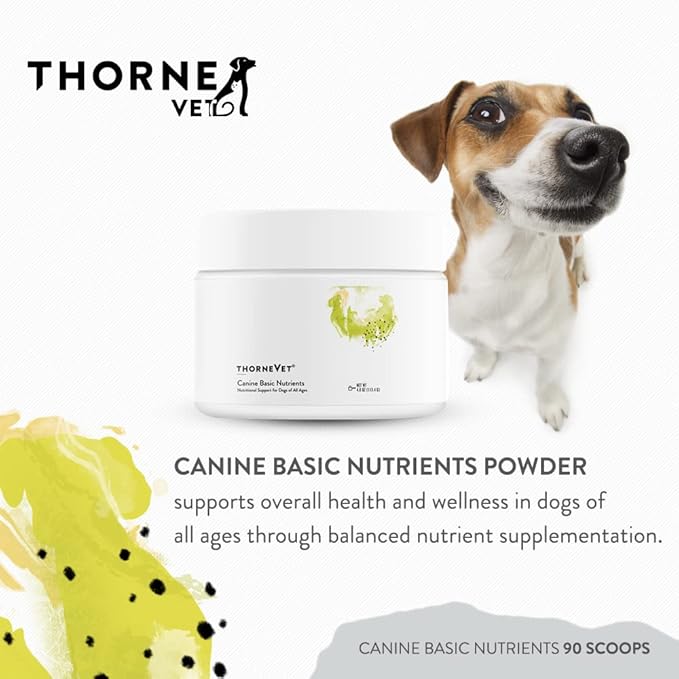 ThorneVet Canine Basic Nutrients Powder – Multivitamin Support for Dogs, 90 Scoops-Mewly Pet