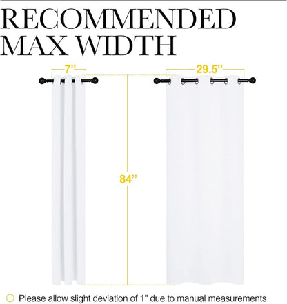 NICETOWN 50% Light Blocking Curtain Panels for Bedroom, Home Decoration Easy-Care Solid Grommet Draperies/Drapes, Window Covering for Kitchen (2 Panels, 34 by 84, White)