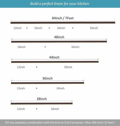 Under Cabinet Lighting Plug in, 24 Inch 1 Pc, Linkable AC120V 3CCT 3000K/4000K/5000K Ultra Slim, LED Under Cabinet Lights for Counter Light, Kitchen, Shelf, Sink, Workshop, Desk, Bronze