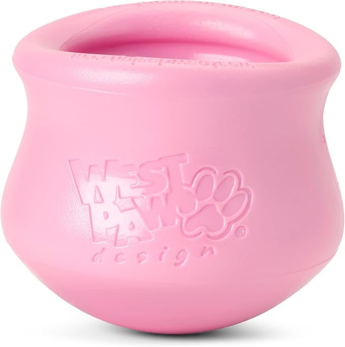 WEST PAW Zogoflex Limited Edition Toppl Treat Dispensing Dog Toy Puzzle – Interactive Chew Toys for Dogs – Dog Toy for Moderate Chewers, Fetch, Catch – Holds Kibble, Treats, Small 3", Bubblegum-Mewly Pet