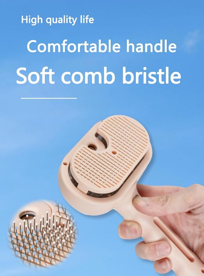 Pet Grooming Steam Brush, Pet Spray Hair Removal Comb, Anti-Static, Rechargeable, Comfortable Grip, for Dogs & Cats, Spray Hair Removal Comb, Steam Brush for Shedding & Grooming, Green-Mewly Pet