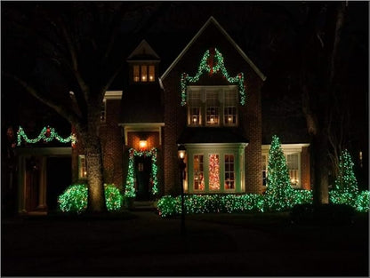 Holiday Essence 100 Green Christmas St. Patrick's Day Light Set, 20.6 Feet White Wire Indoor Outdoor