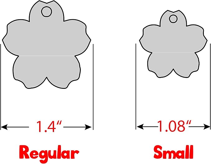 Personalized Dog Tag with 5 Lines of Custom Deep Engraved Durable Stainless Steel Pet ID Name Tag Designer Regular Size Flower-Mewly Pet