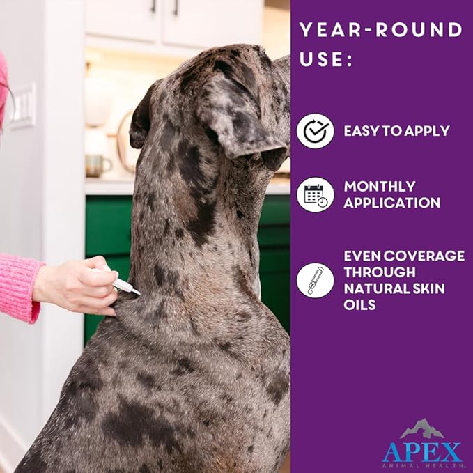 Apex Plus Flea and Tick Prevention for Dogs | Large (45-88 lbs) | 3-Month Supply | Dog Flea and Tick Treatment | 24-Hour Activation, Waterproof, 30-Day Protection-Mewly Pet