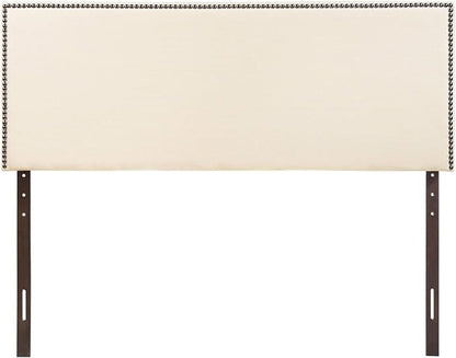 Modway Region Linen Fabric Upholstered Queen Headboard in Ivory with Nailhead Trim