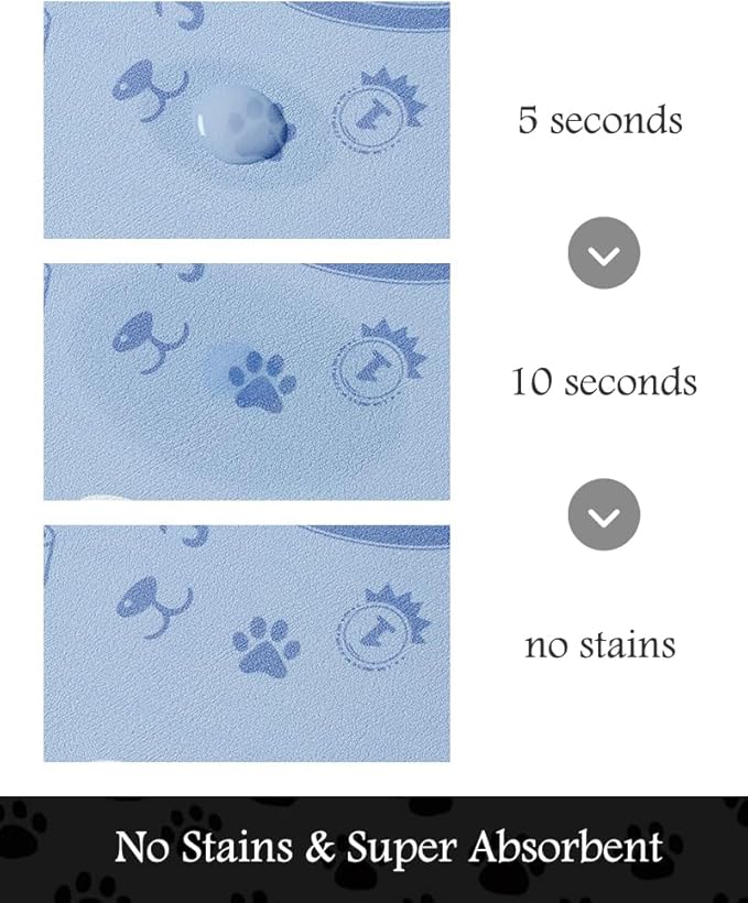 Pet Feeding Mat-Absorbent Dog Mat for Food and Water Bowl-No Stains Quick Dry Water Dispenser Mat-Dog Accessories Pet Supplies-Bowl for Messy Drinkers（PAW,17"x28"-Mewly Pet