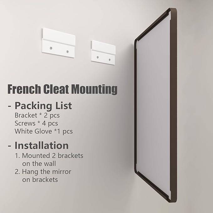 48x32 Bronze Bathroom Mirror, Brushed Bronze Framed Bathroom Vanity Mirror, Rounded Rectangle Mirror for Wall, Shatterproof, Wall Mounted, Anti-Rust (Horizontal/Vertical)