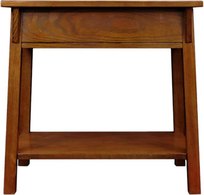 Leick Home Mission End Table, Solid Wood, 1 Storage Drawer, Bottom Display Shelf, Narrow, Easy-Assembly, For Living Room/Bedroom, Russet, 24 in L x 15 in W x 24 in H, 9059-RS