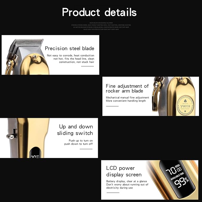 Yucca Dog Grooming Clippers for Thick Coats, Cordless, Professional Animal Clippers with 7000 RPM Powerful Motor-Mewly Pet