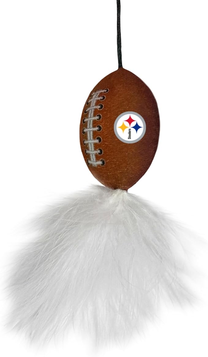 NFL Pittsburgh Steelers Cat Tunnel Tube Toy with Plush Football Catnip and Feathers Collapsible Tunnel for Cats to Play, Peek and Hide, Sporty & Fun Cat Tunnel Toy with Team Logo All-Over Design!-Mewly Pet