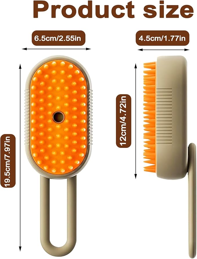 Cat Steam Brush for Shedding, 2025 New 4 in 1 Rechargeable Steam Pet Brushes for Cats & Dogs, Indoor Anti-static Pets Brush for Massage, Cleaning, Shedding & Combing Hair (Beige)-Mewly Pet
