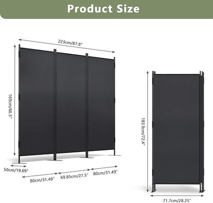 JAXPETY 2PCS Room Divider Panel 6ft Tall Privacy Screen for Room Separation, Folding and Portable Office Wall Dividers 88" W x 73" H