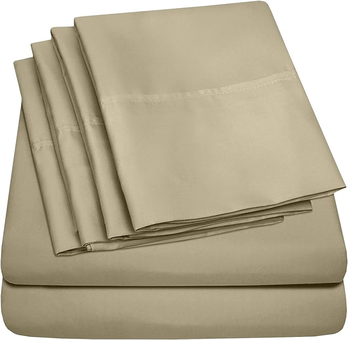 Cal King Size Bed Sheets - 6 Piece 1500 Supreme Collection Fine Brushed Microfiber Deep Pocket California King Sheet Set Bedding - 2 Extra Pillow Cases, Great Value, California King, Sage