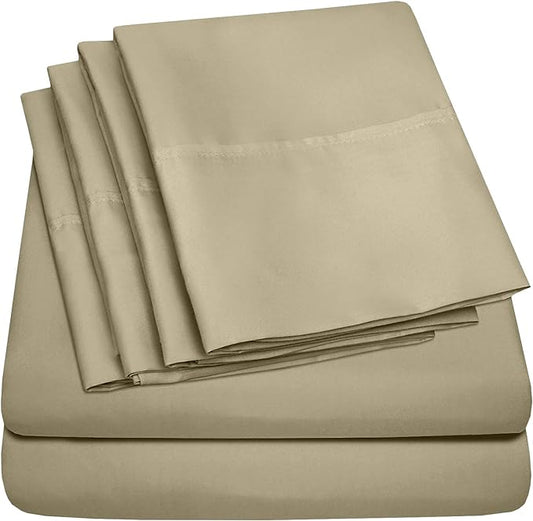 Cal King Size Bed Sheets - 6 Piece 1500 Supreme Collection Fine Brushed Microfiber Deep Pocket California King Sheet Set Bedding - 2 Extra Pillow Cases, Great Value, California King, Sage