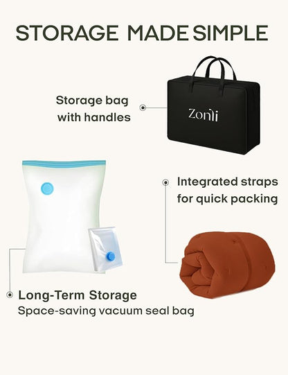 ZonLi Japanese Floor Futon Mattress Queen Size 80"x 60", 100% Cotton Cover 2.5'' Thicken Tatami Mattress, Foldable Sleeping Pad, Portable Dormitory Tatami Mat, Roll Up Floor Lounger Bed for Adult
