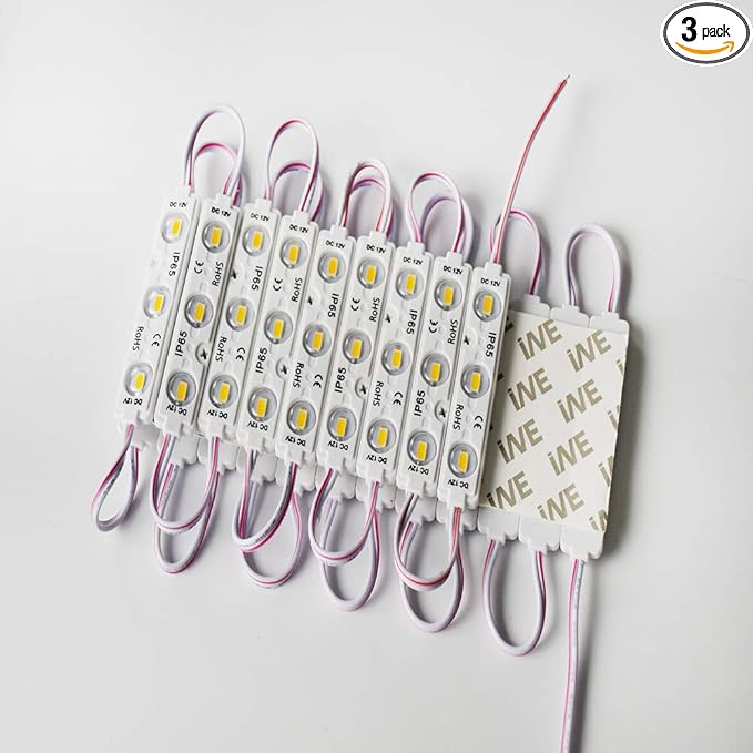 LED Module, 3000K LED Decorative Light 20pcs 9.8Ft 5730SMD 150LM Per LED Module Lights Decorative Light for Letter Sign Advertising Signs with Tape Adhesive Backside (Warm White Light)