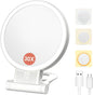 1X/30X Magnifying Mirror with Light and Adjustable Brightness, Makeup Mirror with 360° Rotation Adjustable Folding Handle, Portable Rechargeable Double Sided Mirrors, Foldable Vanity Mirror (white)