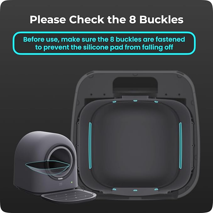 TYPro Self Cleaning Cat Litter Box Automatic Hands-Free Smart Robot self Cleaning Cat Litter Box for Multiple Cats with APP Control Safe with Litter Mat Waste Bags and Deodorizer Dark Grey-Mewly Pet