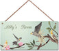 Parrot Sign, Woodland Personalized Sign for Little Man Cave,Kid's Name, Bird Flying Art Kids Door Sign, Baby Nursery Wall Décor Plate For Boys Room Girls Bedroom