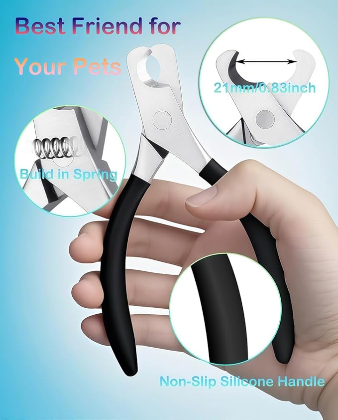 Large Dog Nail Clippers Wide Jaw Opening Heavy Duty Dog Nail Trimmer Cat Claw Clippers(Black)-Mewly Pet