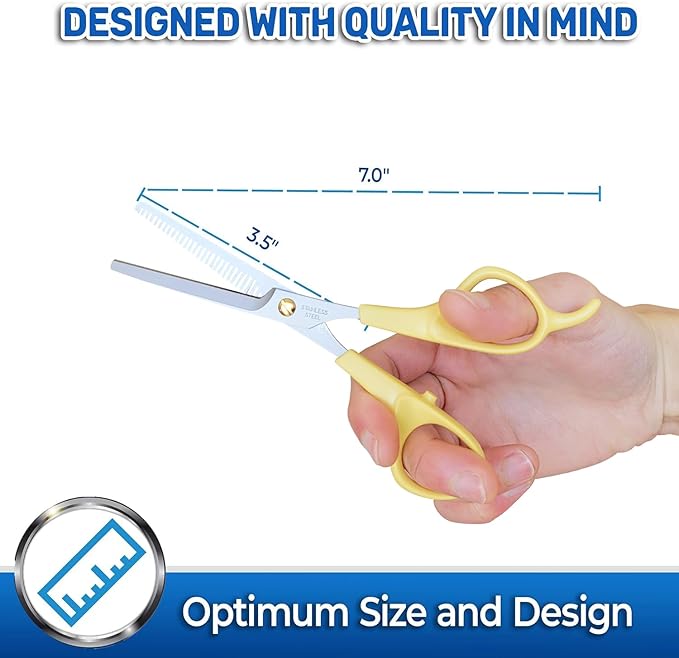 PET MAGASIN Dog Grooming Scissors Straight Thinning Yellow Stainless Steel Professional Grooming Shears for Dogs and Pets-Mewly Pet