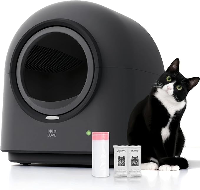 L1 Self-Cleaning Litter Box Automatic Electronic Hands-Free Smart Robot self Cleaning Litter Box - Safe Anti-Pinch,with Deodorizer and Liner and Litter Mat for Multiple Cats-Mewly Pet