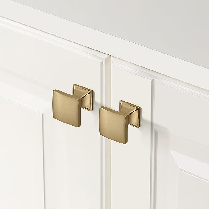 KHTUMEWARE 10 Pack 6-1/4 Inch Cabinet Handles - Brushed Brass & Gold Kitchen Cabinet Hardware with Drawer Handles