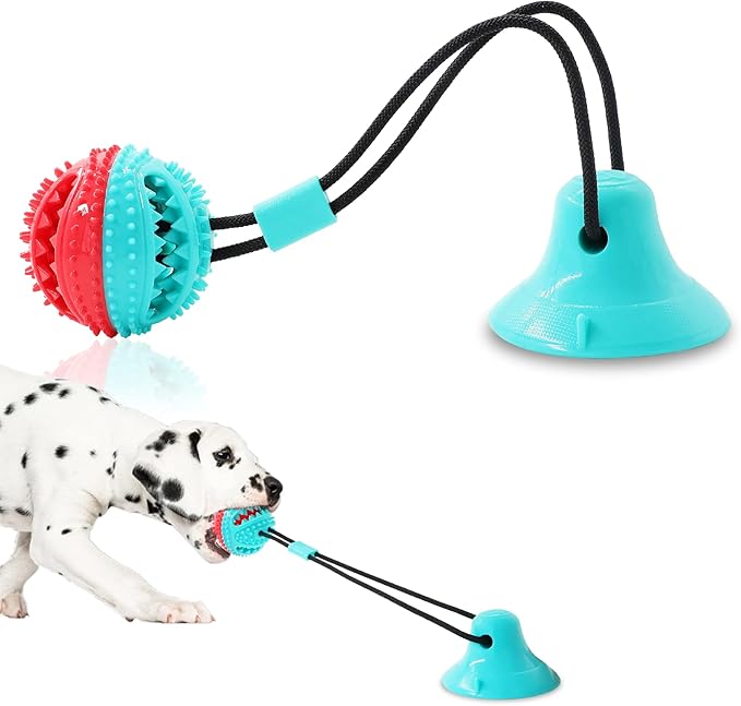 Dog Toys Dog Chew Toys for Aggressive chewers, Puppy Dog Training Treats Teething Rope Toys for Boredom Dog Puzzle Treat Food Dispensing Ball Toys for Puppies Teething (Blue)-Mewly Pet