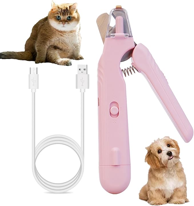 2 In 1 Pet Nail Clipper and Grinder, Professional Electric Rechargeable Pet Nail Fast Trimmer, Painless, Claw Care Grooming, Smoothing, Silent - Shockproof, For Small, Large Dogs & Cats, upgraded-Mewly Pet