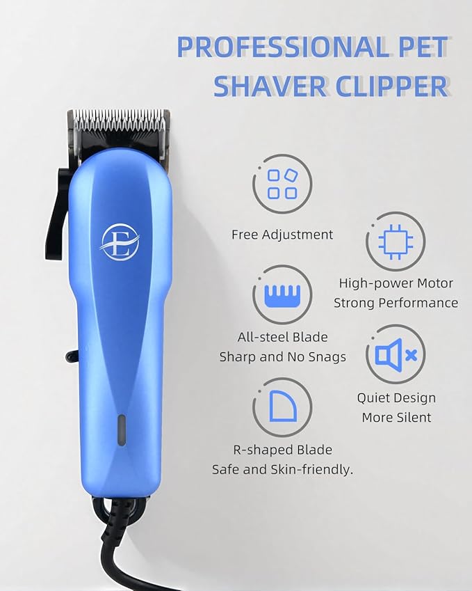 Professional Dog Grooming Clippers Kit, 24V High Power for Thick Coats, Quiet Dog Clippers with 10 Metal Guard Combs & Brush, Ideal Dog Hair Remover for Cats and Pets-Mewly Pet