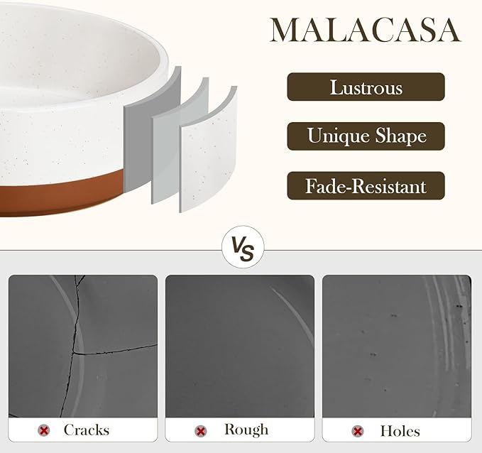 MALACASA Dog Bowls, Ceramic Dog Food and Water Bowls for Medium Size Dogs, 3.5 Cups Capacity Pet Bowl for Medium Dogs (M-3.5 Cups)-Mewly Pet