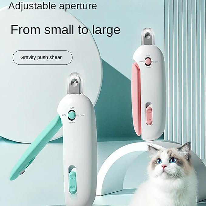 Celery Pets Nail Clippers, Adjustable Claw Clippers for Cats, Round-Hole Trimmer with Dust Storage, Safe Pet Claw Clipper Grooming Tool, Adjustable Nail Cutter for Small Large Cat/Dog (Blue)-Mewly Pet