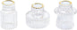 Vixdonos Taper Glass Candlestick Holders Tealight Candle Holders for Table Centerpieces, Wedding Decor and Dinner Party (3 Pcs, Gold Rim Clear)