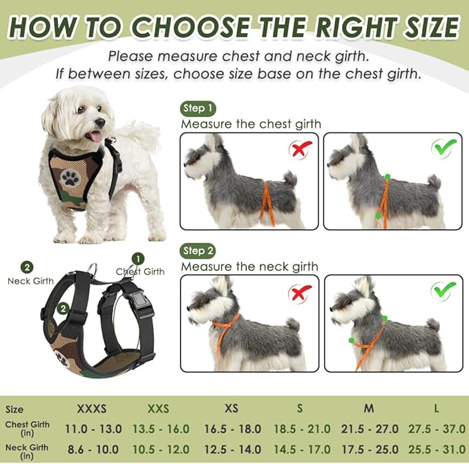 SlowTon Dog Seat Belt Harness for Car, Dog Car Harness Adjustable Mesh Breathable & Dog Seatbelt Safety Tether with Elastic Bungee for Small Medium Large Pets(Camouflage, Double Clip, L)-Mewly Pet