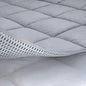Cooling Mattress Pad Cover, with 100% Cotton Cover and Mesh Shell Underlay, Snow Fiber Filled, Soft, Temperature Regulated, Premium Mattress Protector, Machine Washable (Queen (60x80 inch), Grey)