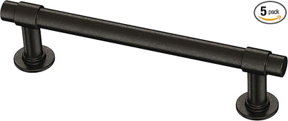 Franklin Brass Francisco (5-Pack) Cabinet Handles 4" Hole Center Pulls | Soft Iron Hardware for Kitchen Drawers, Dressers, Furniture P29617K-SI-B1