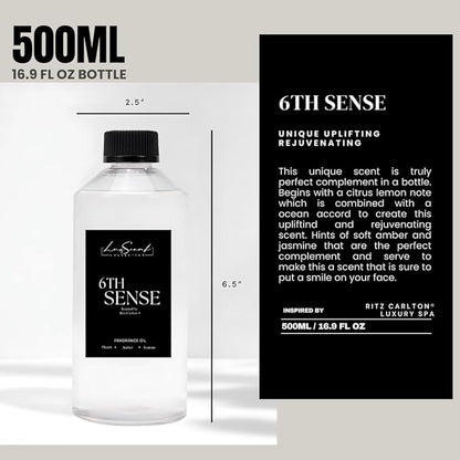 Aroma Diffuser Oil 500ML 6Th Sense - Waterless Essential Oil for diffusers - Luxury Hotel Fragrance - Oils for Aromatherapy - Fits in Any Diffuser (500ML, 6Th Sense)