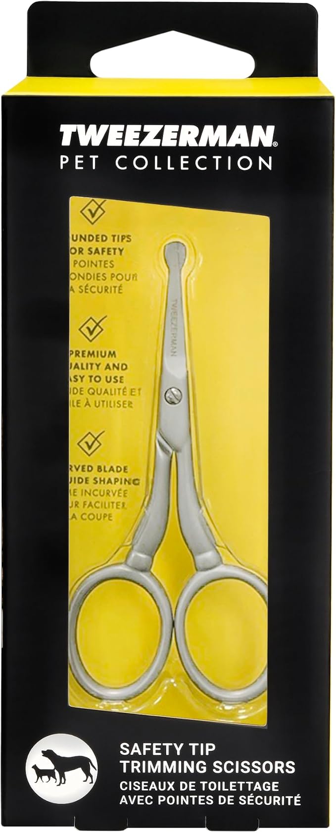 Tweezerman Pet Grooming Scissors, Stainless Steel Rounded Tip Trimming Shears for Dogs and Cats-Mewly Pet