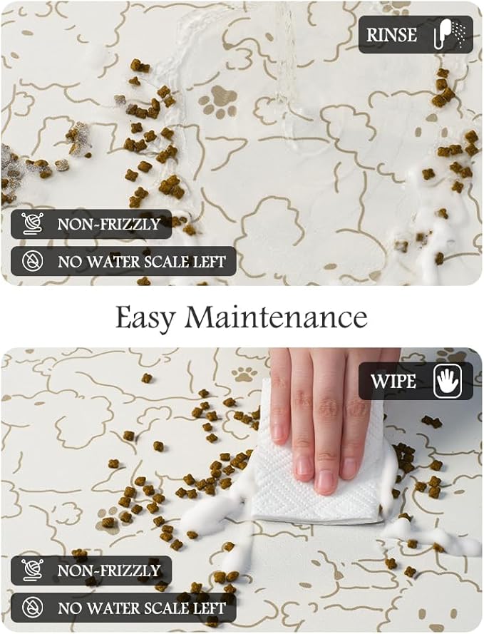 Pet Feeding Mat-Absorbent Dog Mat for Food and Water Bowl-No Stains Quick Dry Water Dispenser Mat-Dog Accessories Pet Supplies-Bowl for Messy Drinkers（FRAMEDOGS,17"x28"-Mewly Pet