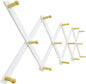 SKOLOO Hat Rack for Wall with 14 Hooks, Solid Wooden, Modern, Expandable Coat Rack Wall Mount for Coats, Hats, Bags, Baseball Caps, Natural on White