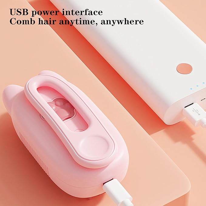 Pet Grooming Brushm,Cat Brush,3 In1 Spray Cat BrushSelf-Cleaning Wet Dog Comb with USB Rechargeable & Water Tank,Suitable for Dogs,Cats to Reduces Flying Hair (Pink)-Mewly Pet