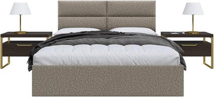 Vänt Upholstered Wall Panels - Queen/Full Size Wall Mounted Headboards - Faux Merino Wool Brown - Set of 4 Panels (Each Individual Panel 30"x11.5")