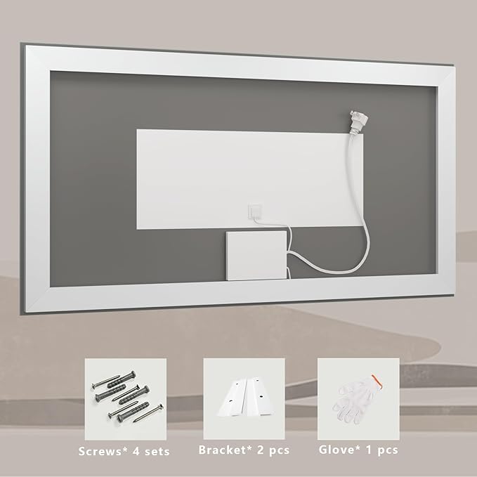 88x38 Super Large LED Mirror for Bathroom, Lighted Vanity Mirror for Wall, Dimmable, Anti-Fog, Shatter-Proof, ETL Listed (Front Lights + Backlit)