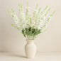 12 Pcs White Delphinium Artificial Flower 35.4'' Long Larkspur Stem White Fake Faux Silk Flowers Bulk for Tall Vase Floral Arrangements Home Centerpiece Table Wedding Decor