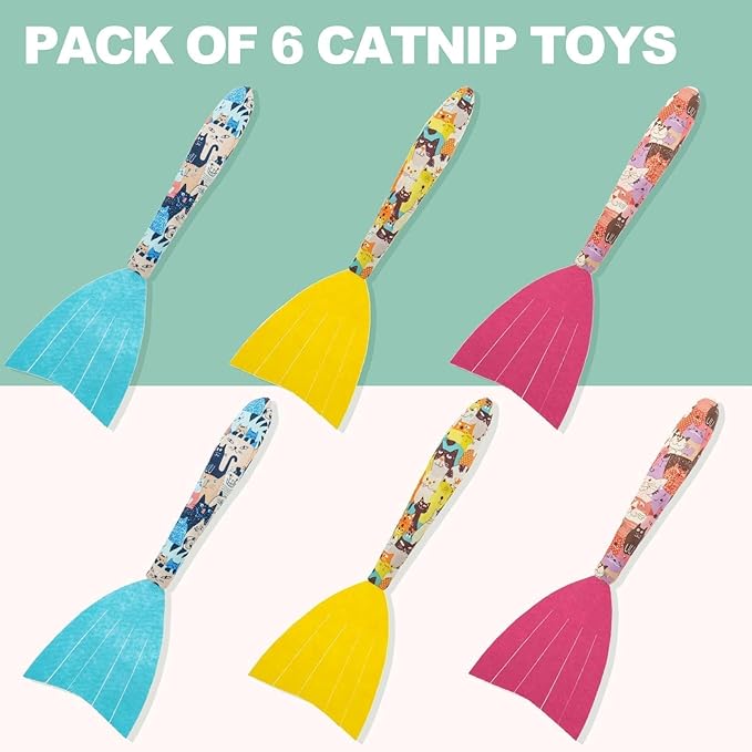 BINGPET 6 Pcs Catnip Toys for Cats,Interactive Cat Toy for Bored Indoor Kitten Adult Cats,Cat Fish Toy Filled with Natural Catnip,Cute Crinkle Cat Toy Kitten Toys Cat Chew Kicker Toy for All Breeds-Mewly Pet
