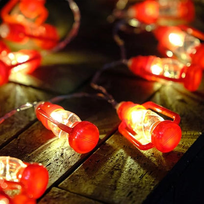 AceList 30 LED Red Lantern String Lights for Bedroom Patio Garden Holiday Home Indoor Decorations, Mini Kerosene Lights String (Warm White Light)