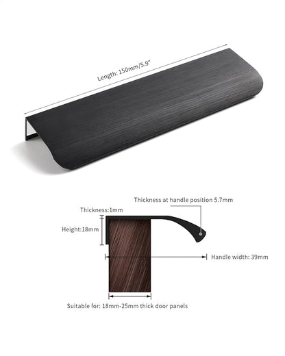 5 Pack 6 inch Self Adhesive Cabinet Pulls - Black Stick On Handles for Cabinets