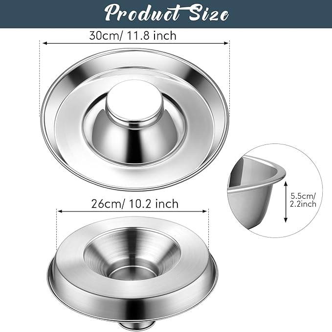 Zopeal 6 Pcs Puppy Food Bowls 11.8" Stainless Steel Puppy Feeding Bowl Dog Food Water Bowls, Weaning Feeder for Litters, Small Medium Large Dogs, Pets-Mewly Pet