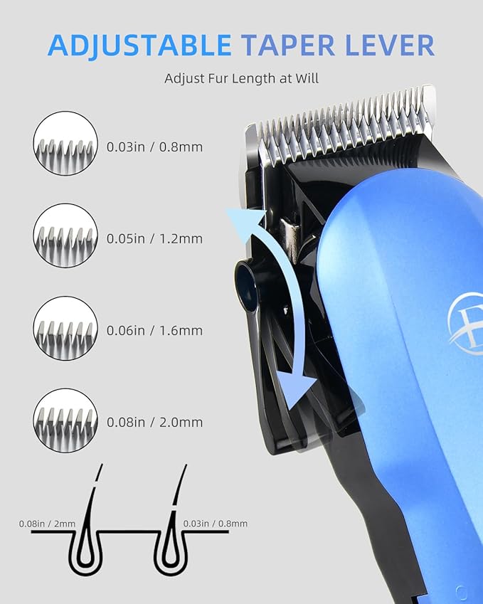Professional Dog Grooming Clippers Kit, 24V High Power for Thick Coats, Quiet Dog Clippers with 10 Metal Guard Combs & Brush, Ideal Dog Hair Remover for Cats and Pets-Mewly Pet