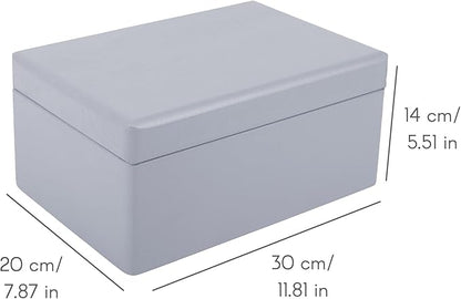 Large Grey Wooden Box Storage with Hinged Lid | 11.8 x 7.87 x 5.51 inches (+-0.5) | Gift Box Storage | Product NOT Intended for 15 Years OR Below